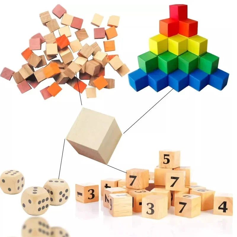 24pcs 4cm Wooden Blocks for Crafts, Unfinished Wood Cubes Natural Blank Block for Art DIY Craft Baby Shower