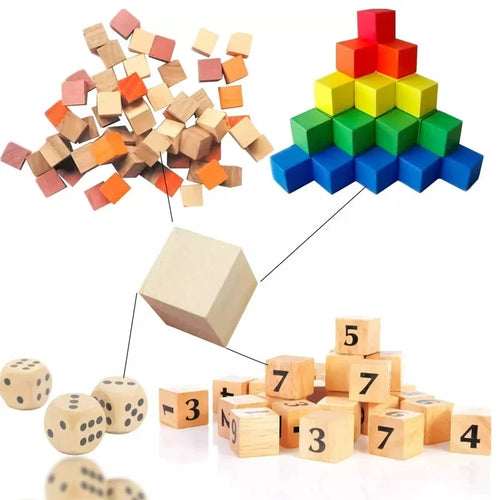 24pcs 4cm Wooden Blocks for Crafts, Unfinished Wood Cubes Natural Blank Block for Art DIY Craft Baby Shower